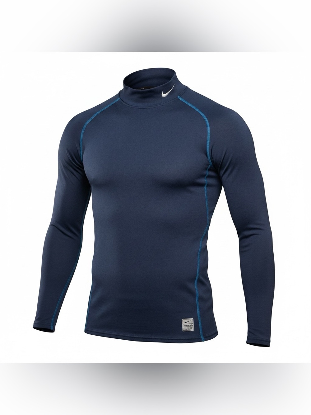 Nike Team Mens Size L Compression Shirt Gym Running Training High Neck